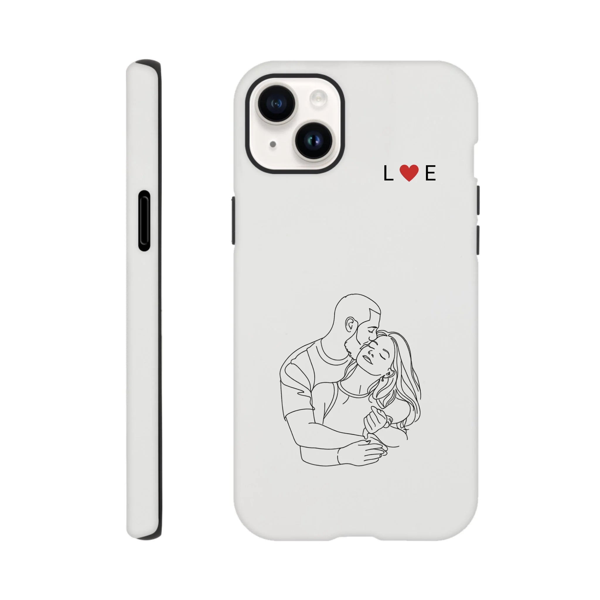 Line Art Phone Case for Couples – Initials Edition - MIWOUF