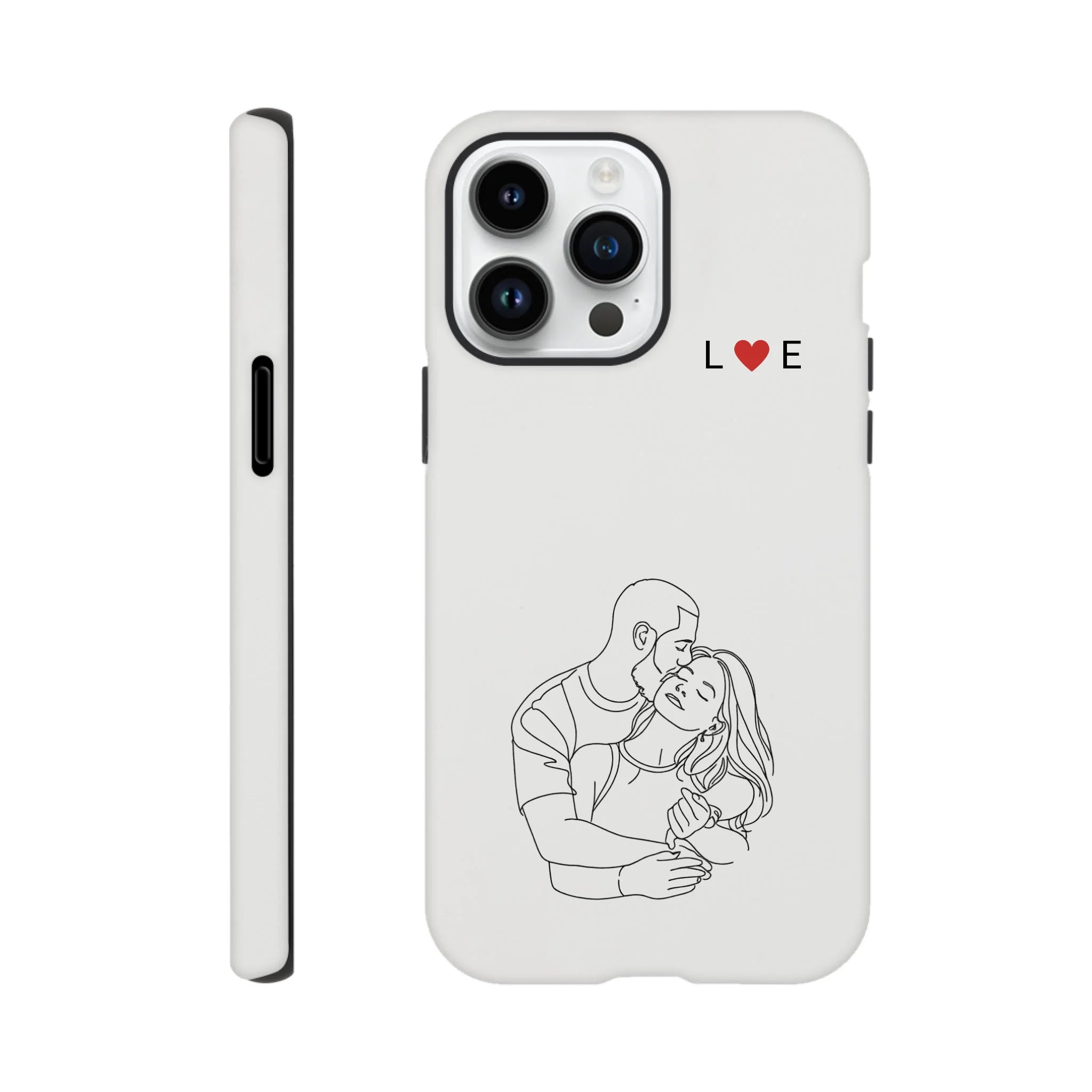Line Art Phone Case for Couples – Initials Edition - MIWOUF
