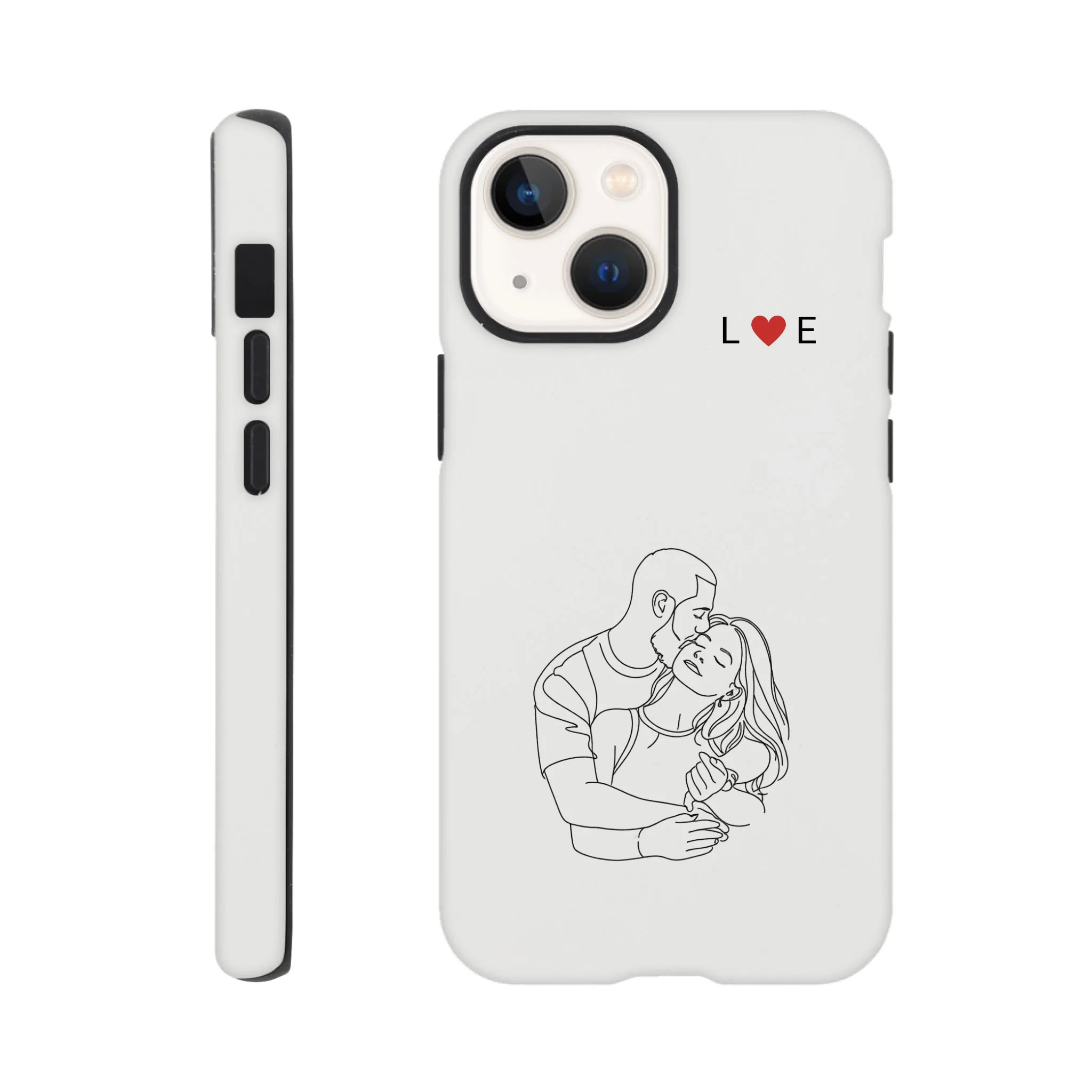 Line Art Phone Case for Couples – Initials Edition - MIWOUF
