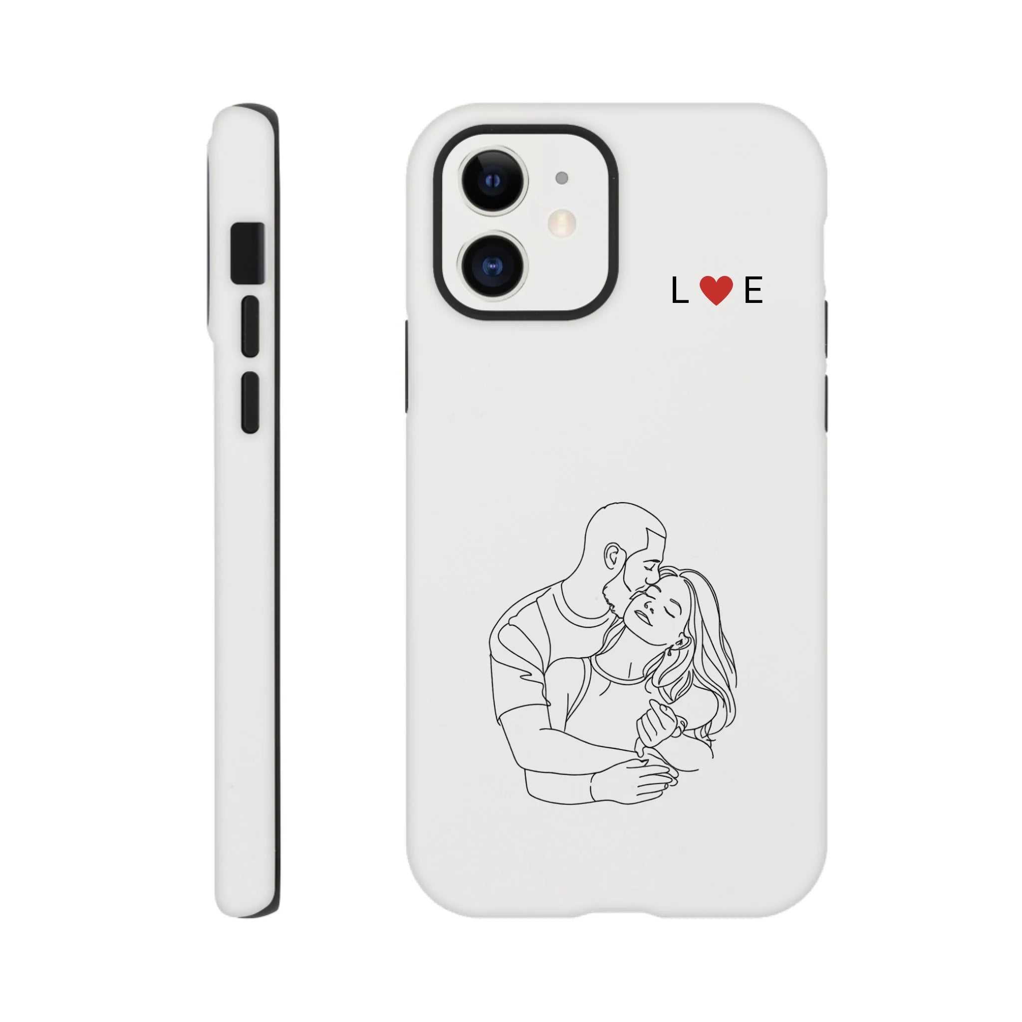Line Art Phone Case for Couples – Initials Edition - MIWOUF