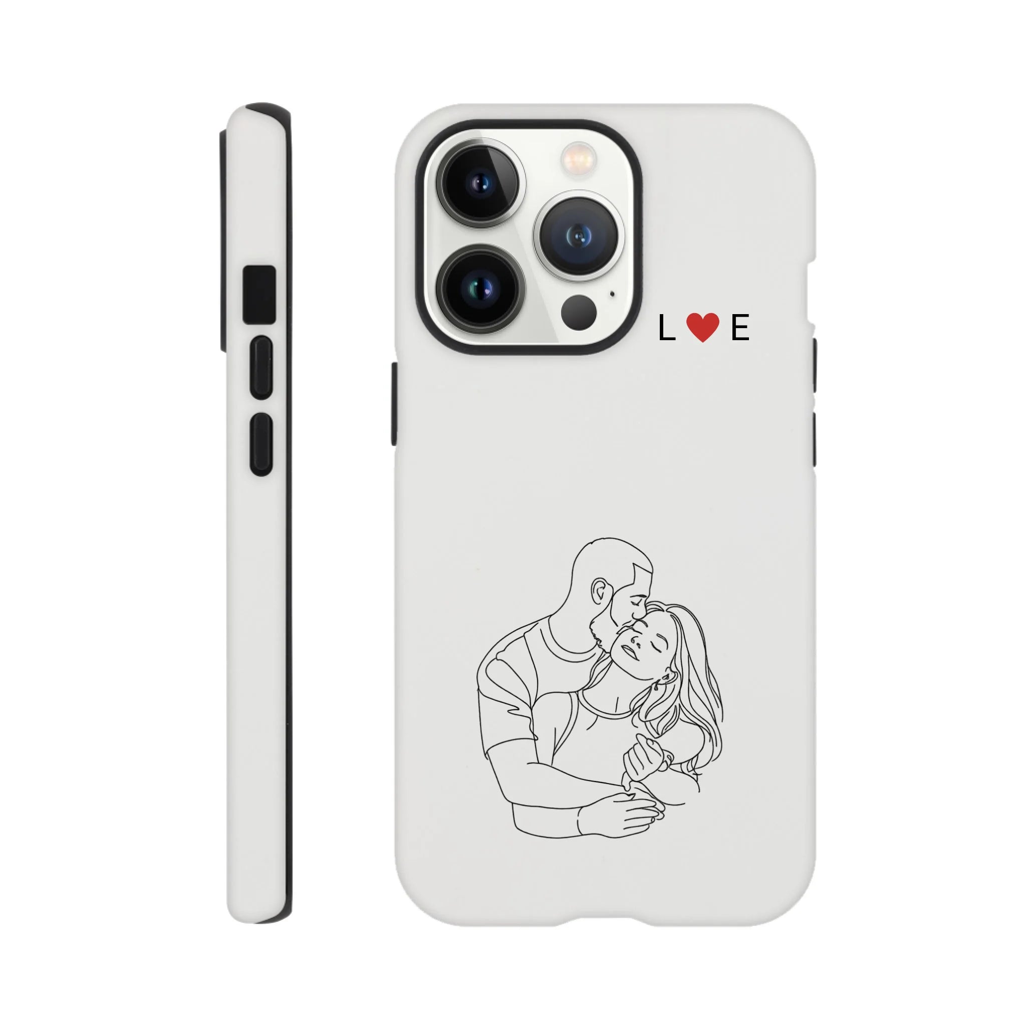 Line Art Phone Case for Couples – Initials Edition - MIWOUF