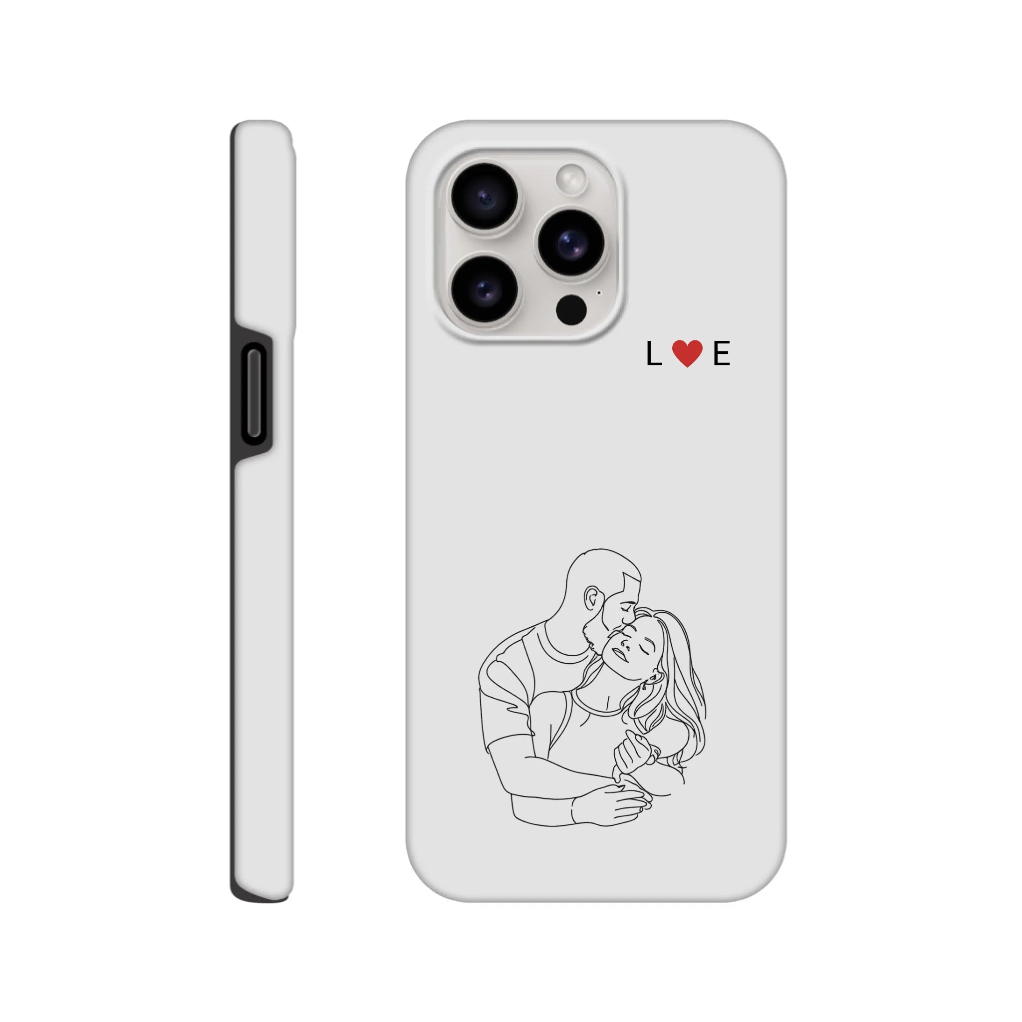 Line Art Phone Case for Couples – Initials Edition - MIWOUF