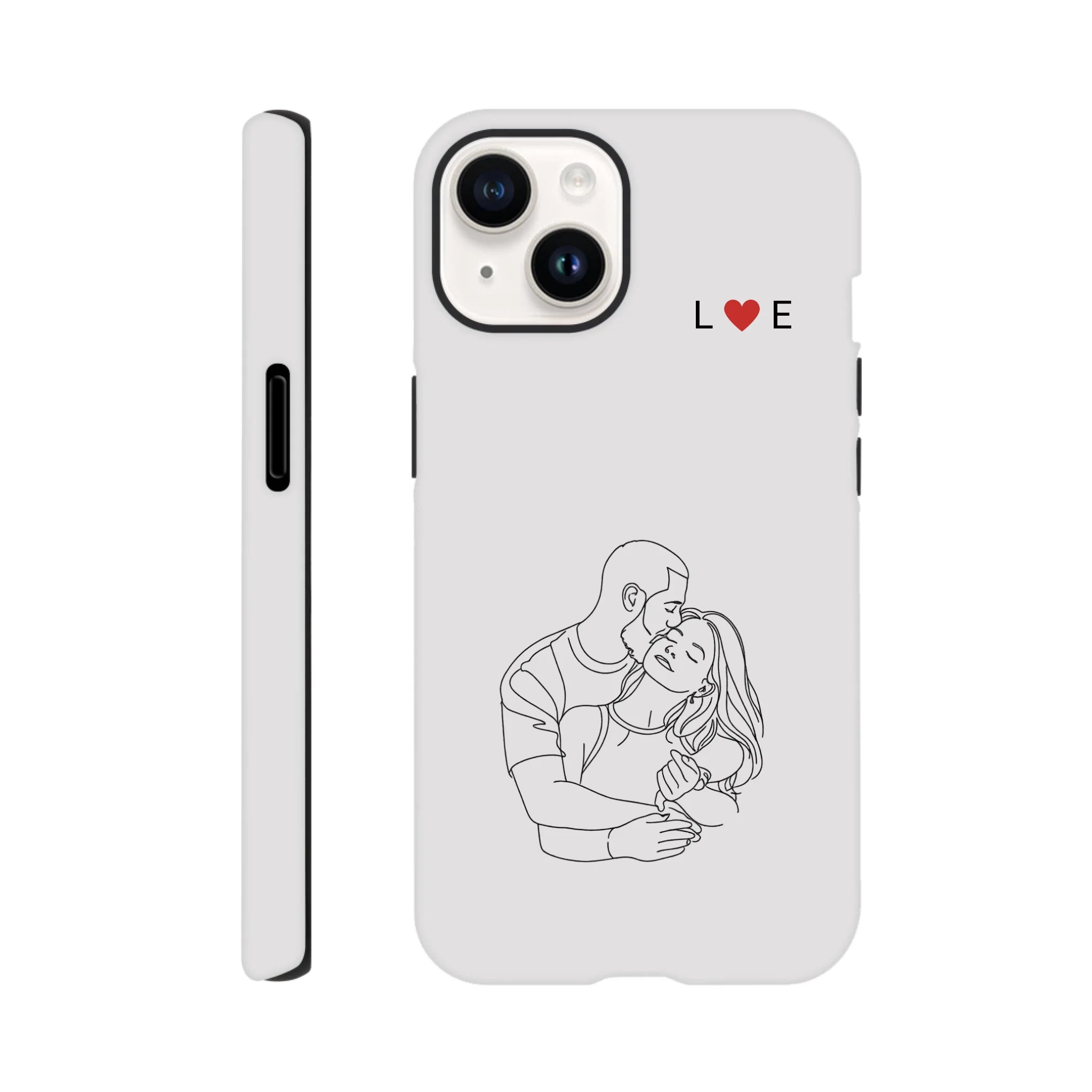 Line Art Phone Case for Couples – Initials Edition - MIWOUF
