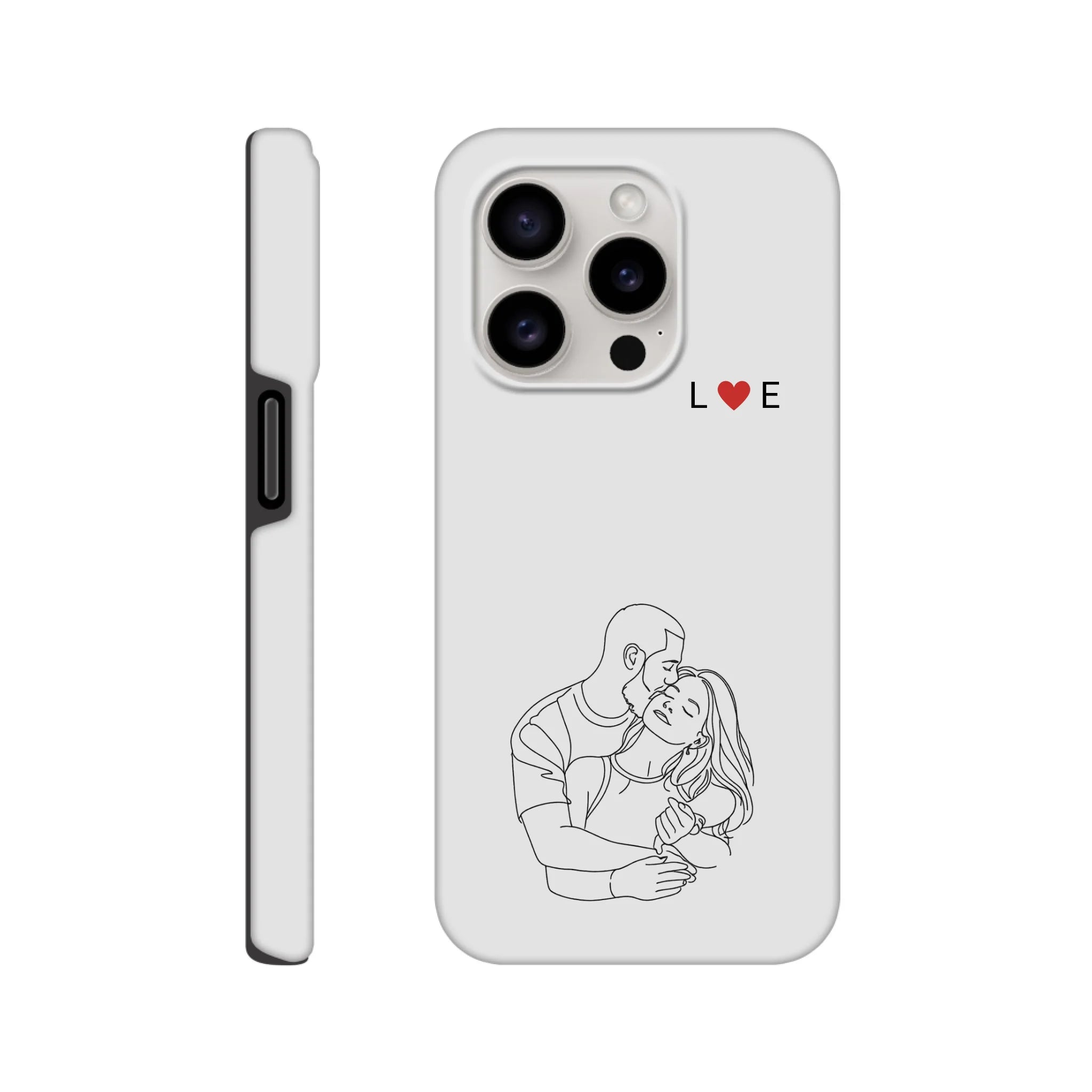 Line Art Phone Case for Couples – Initials Edition - MIWOUF