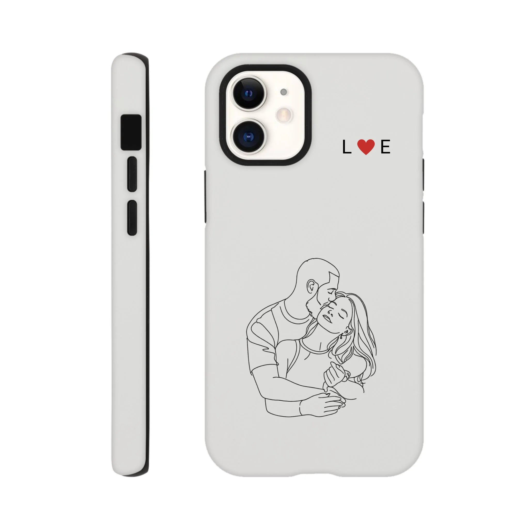 Line Art Phone Case for Couples – Initials Edition - MIWOUF