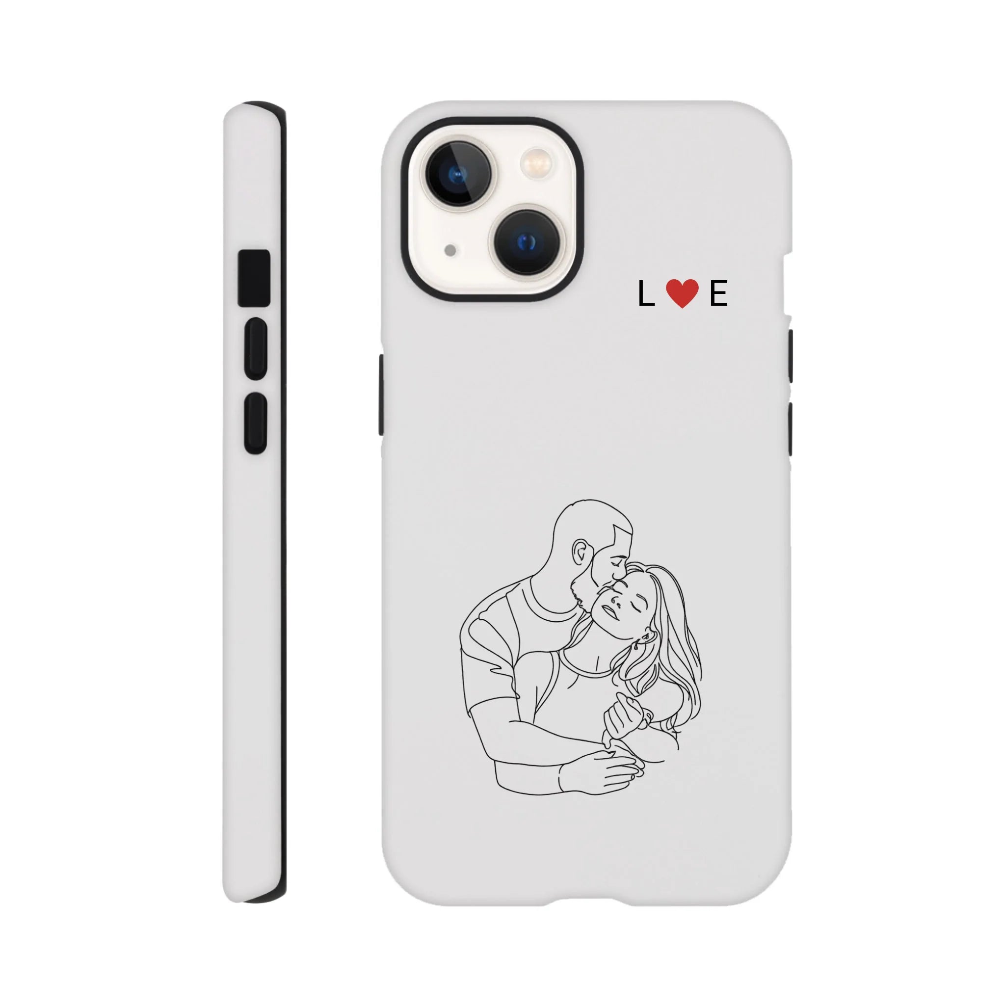Line Art Phone Case for Couples – Initials Edition - MIWOUF