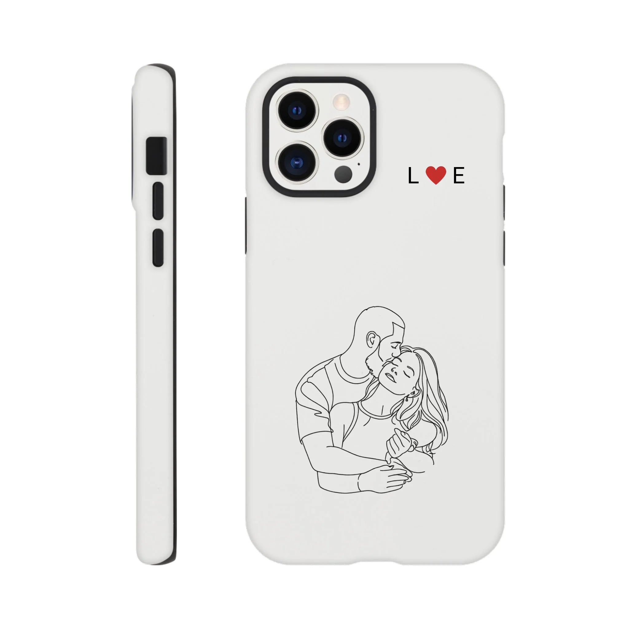 Line Art Phone Case for Couples – Initials Edition - MIWOUF