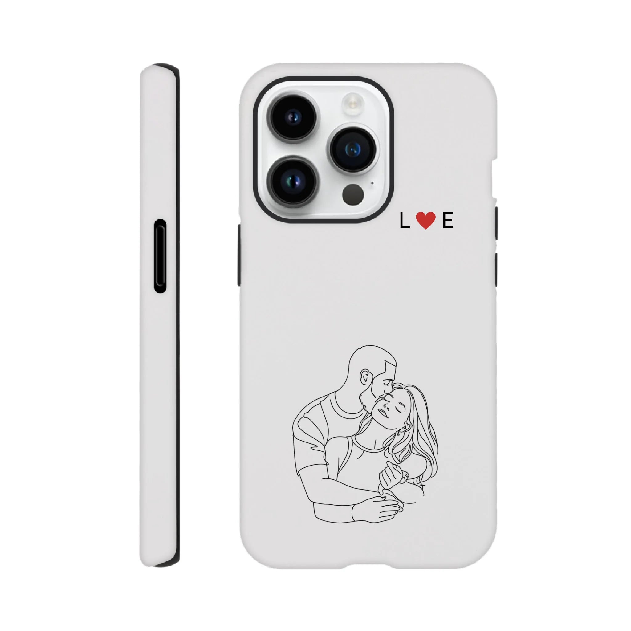 Line Art Phone Case for Couples – Initials Edition - MIWOUF