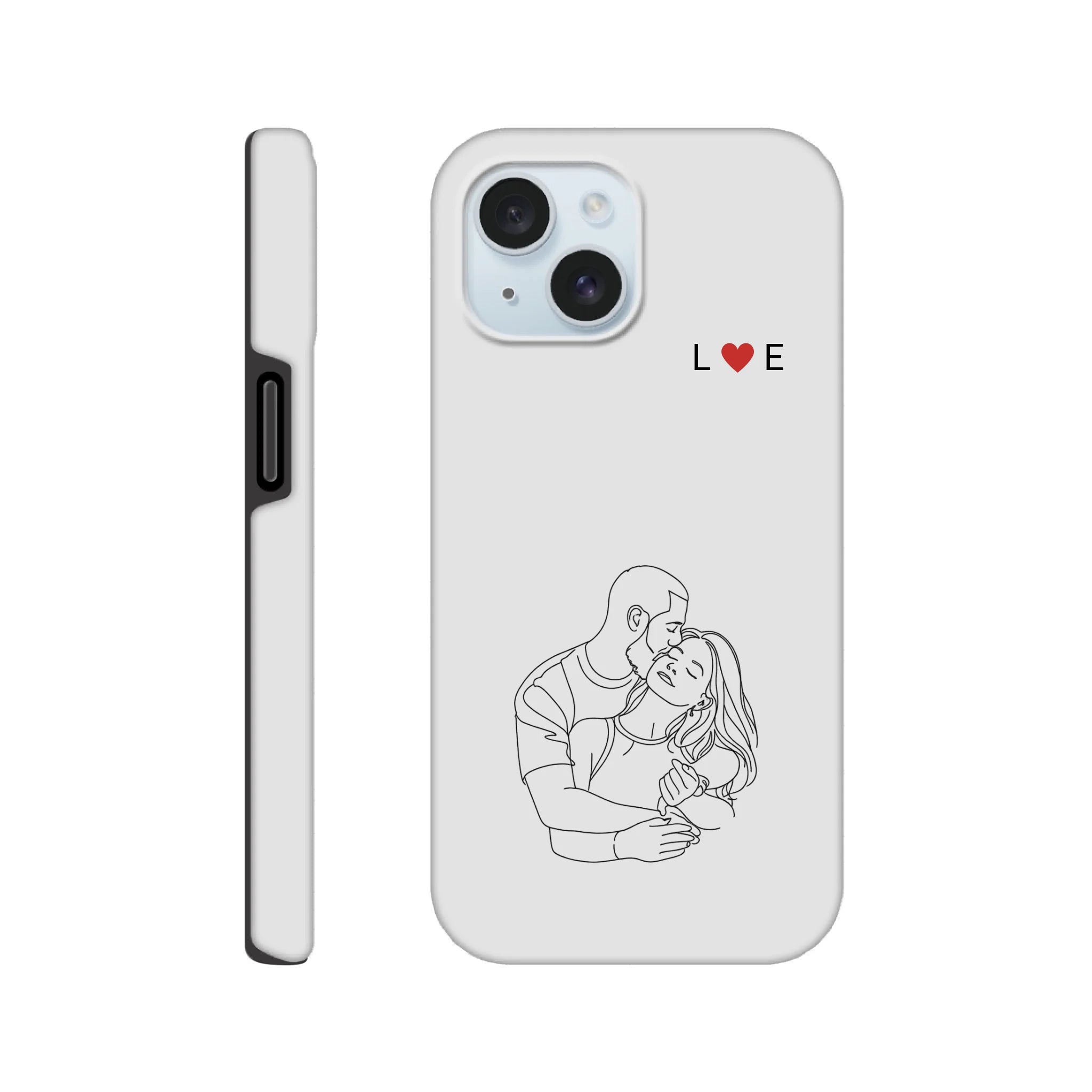 Line Art Phone Case for Couples – Initials Edition - MIWOUF
