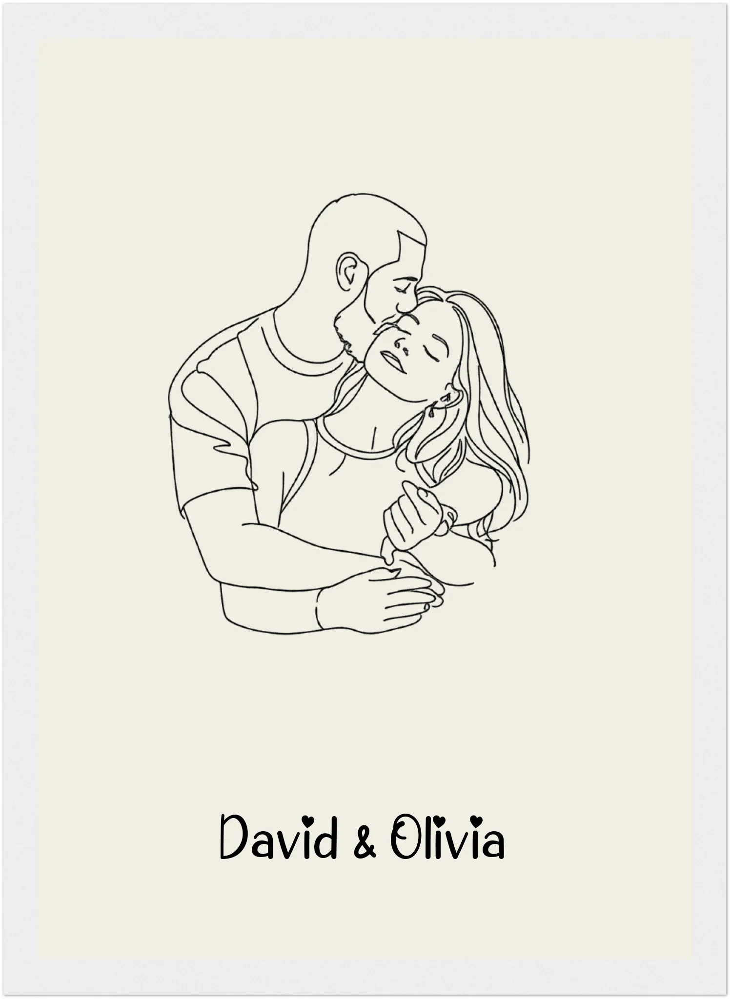 Line Art Couple Portrait with Names – Forever, in Lines - MIWOUF