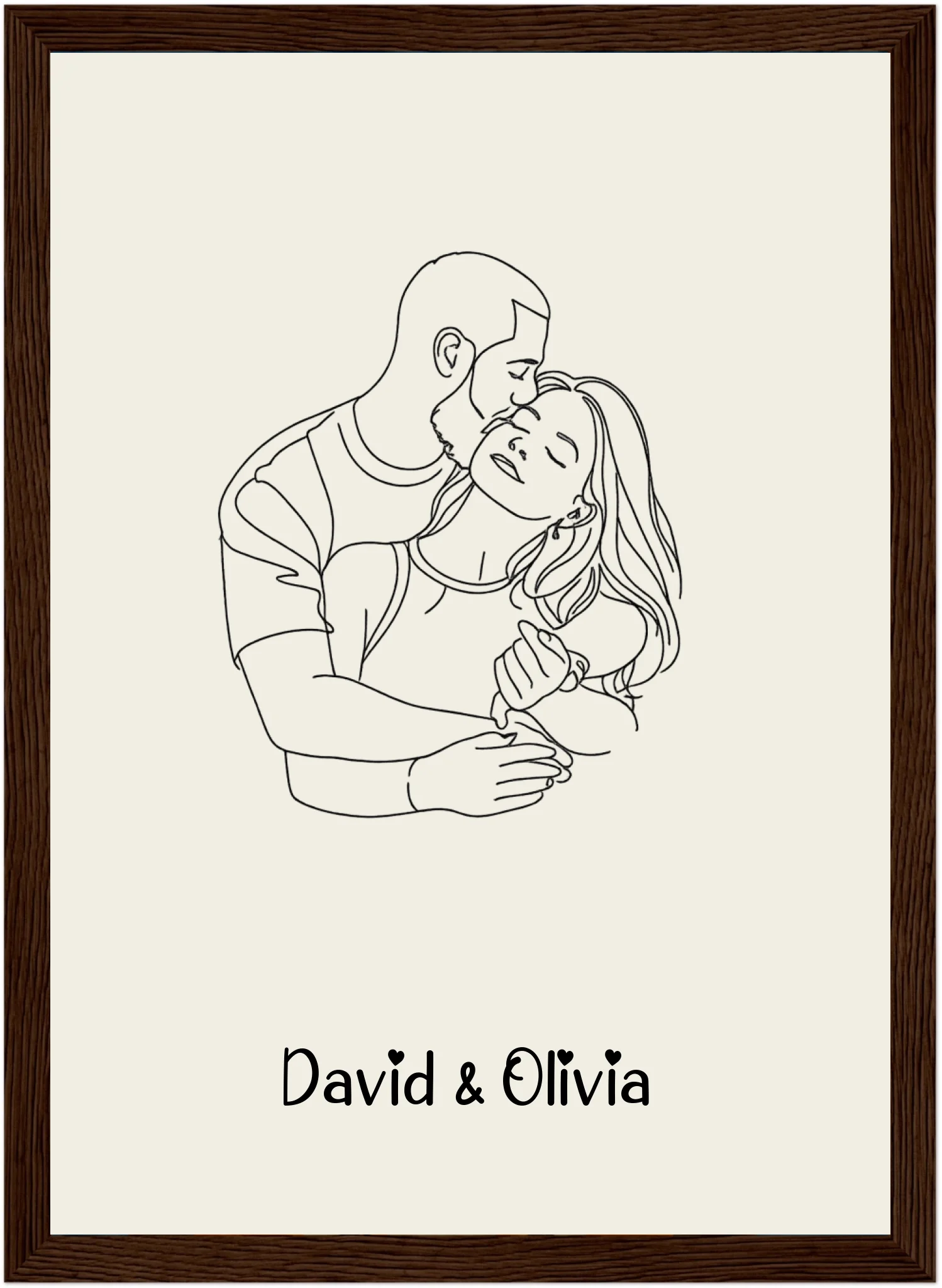 Line Art Couple Portrait with Names – Forever, in Lines - MIWOUF