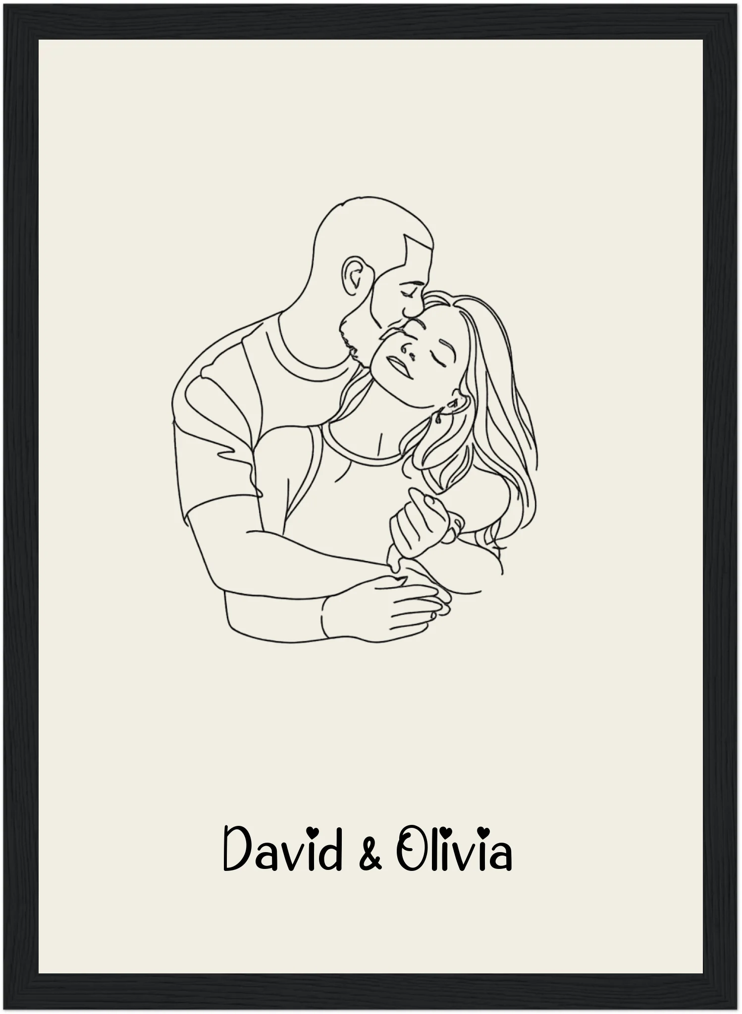 Line Art Couple Portrait with Names – Forever, in Lines - MIWOUF