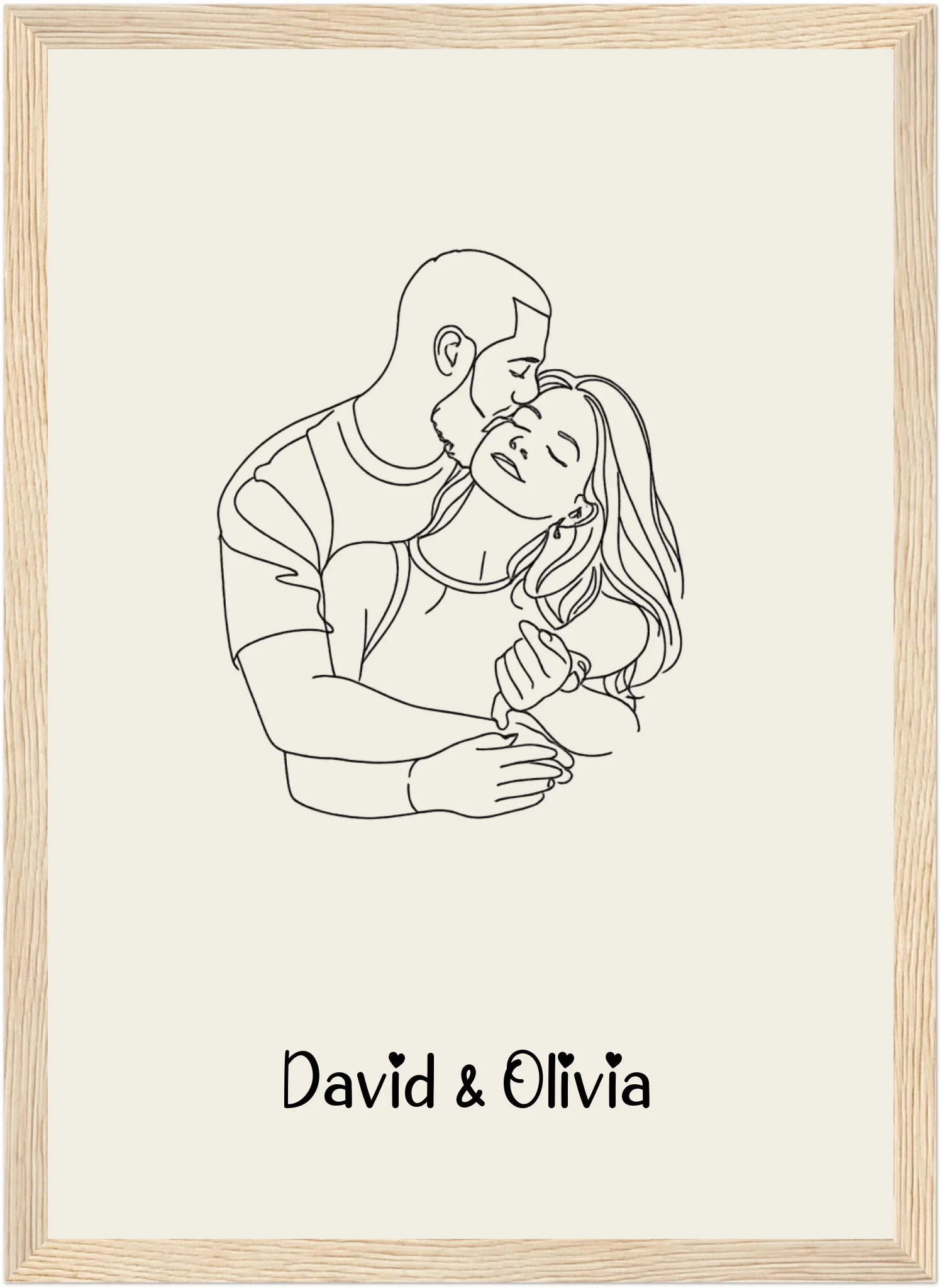 Line Art Couple Portrait with Names – Forever, in Lines - MIWOUF