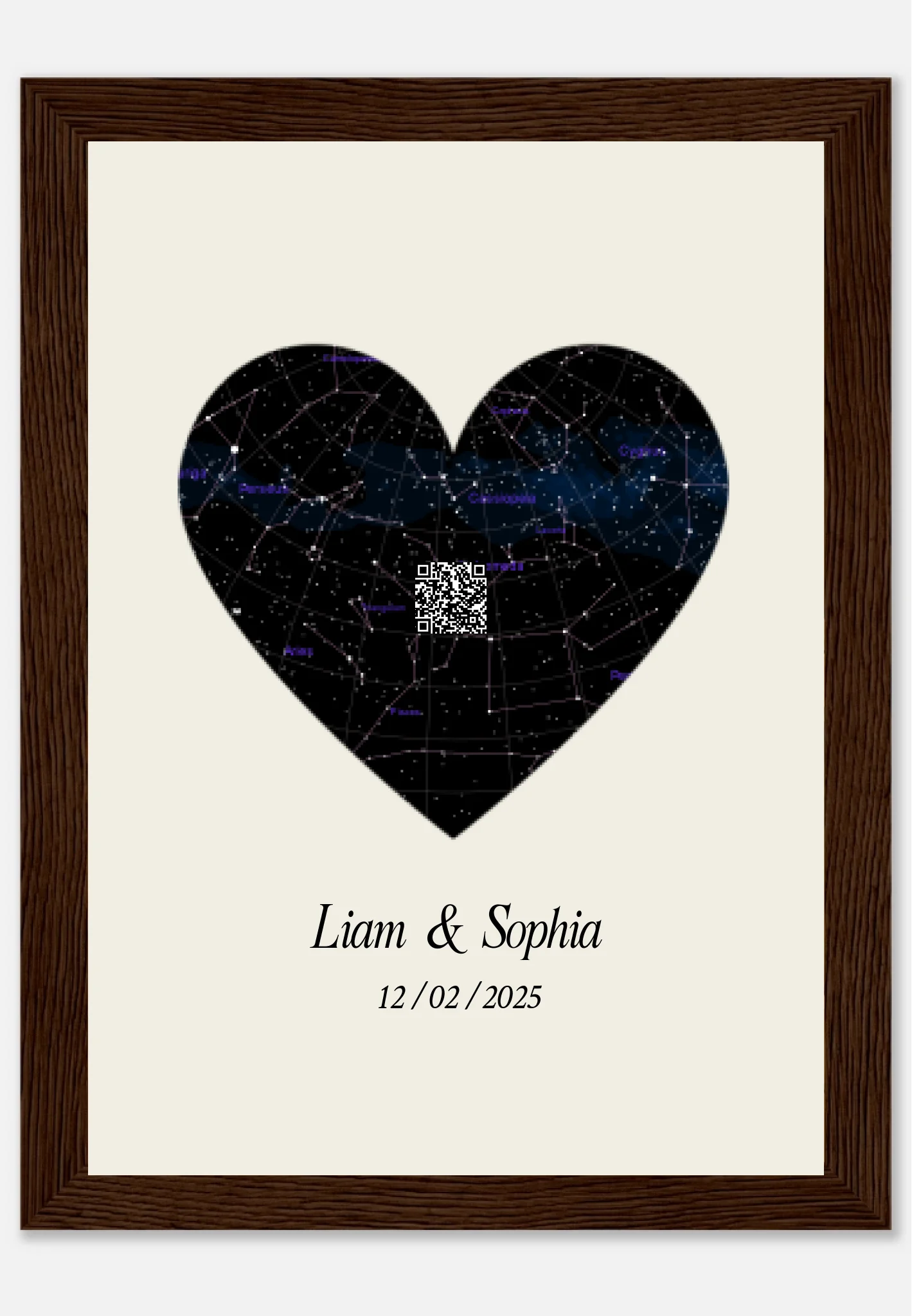 Star Map Print with QR Code for Couples – Written in the Stars - MIWOUF