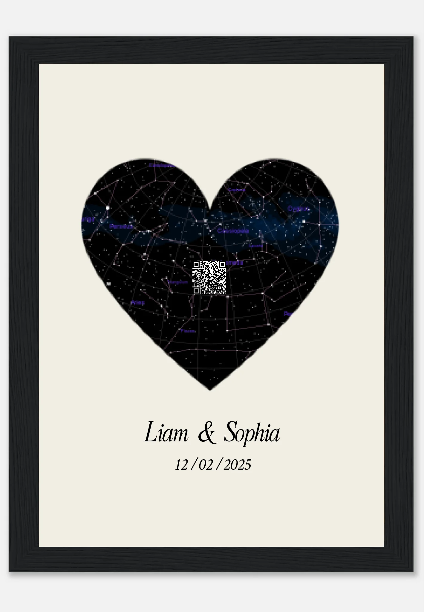 Star Map Print with QR Code for Couples – Written in the Stars - MIWOUF