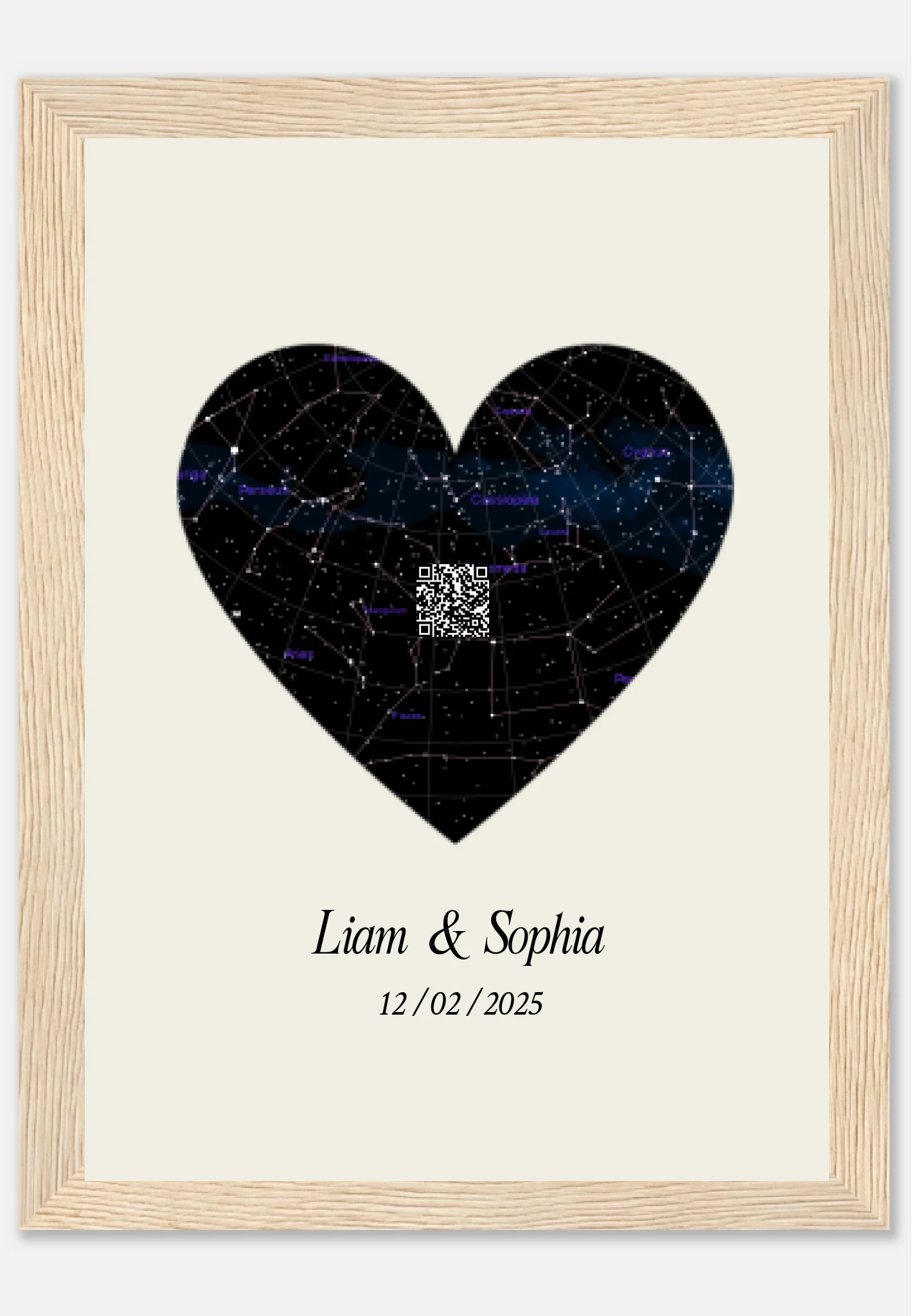 Star Map Print with QR Code for Couples – Written in the Stars - MIWOUF